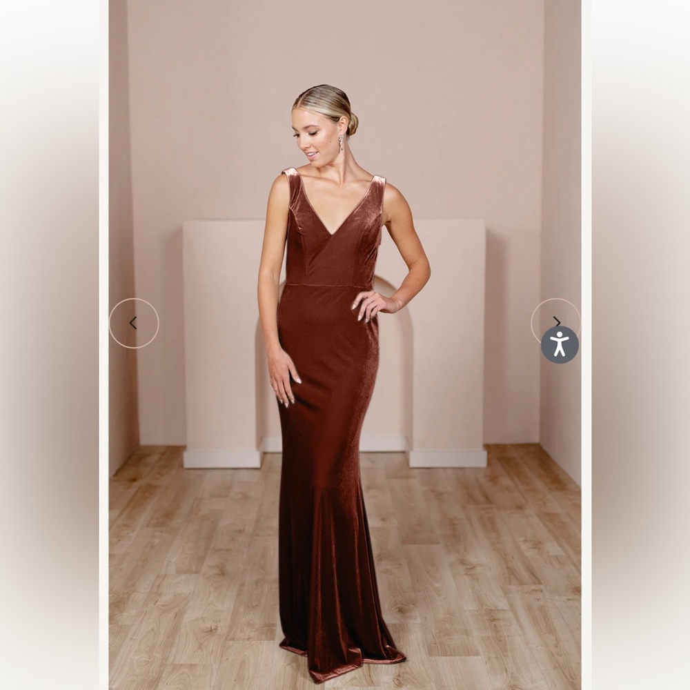 Revelry Dakota Velvet Dress Terracotta